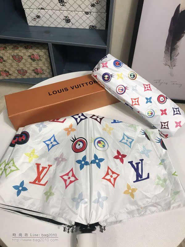 LV路易威登傘 最新爆款 專櫃夏季新款 全自動折疊晴雨傘 防曬隔熱 防紫外線  zm1076